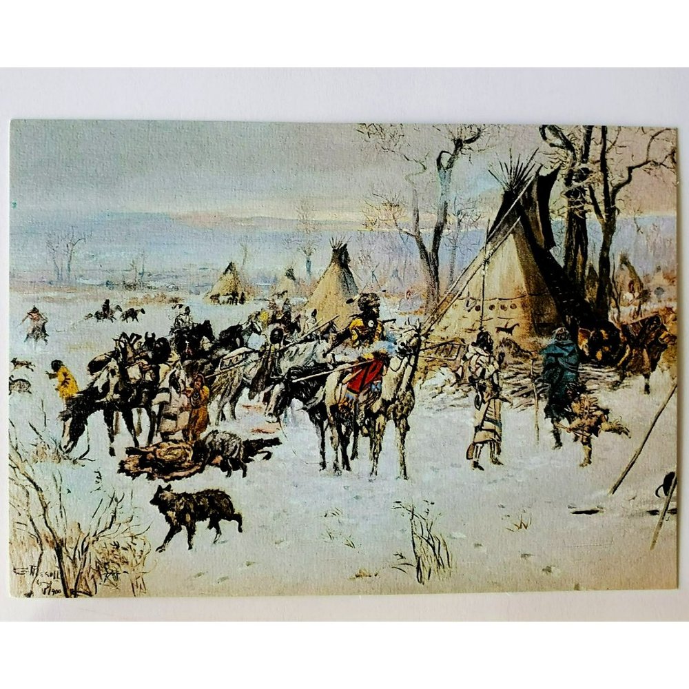 Charles Marion Russell, Postcard Unused, Western Art, Indian Hunters Return